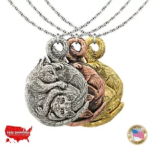 Collar y Colgante 3D Creative Pewter Designs Yin Yang abrazando gatos, G062 - Imagen 1 de 5