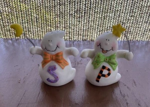 Halloween Ghosts Salt & Pepper Shakers Unused (Missing 1 Stopper) 2.25" - Picture 1 of 5