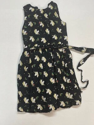 卡特 8 码合身亮片衬里黑色独角兽印花连衣裙假日正式装  — 第 1/4 张图片