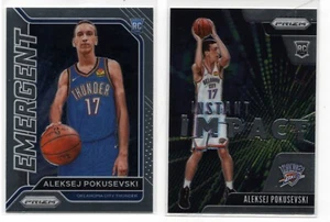 Aleksej Pokusevski 2020-21 Prizm Emergent #12 & Impact #4 RC Thunder Lot - Picture 1 of 6