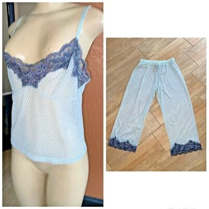 VTG Michele Bohbot Bisou Bisou SHEER TRANSPARENT POLKA DOT PJS SZ SM y8x - Picture 1 of 11