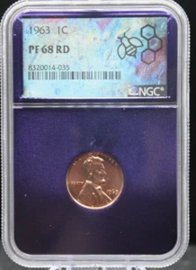 1968 1C LINCOLN MEMORIAL PROOF CENT NGC PF68 RD RED PROOF #614 - Picture 1 of 2