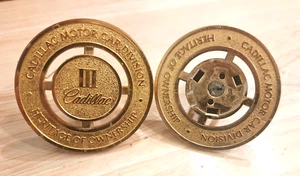 Vintage Lot III Cadillac Motor Car Heritage of Ownership Medallion Parts Emblem - Foto 1 di 11
