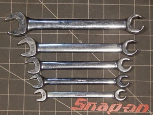 Snap On 5Pc Combination Open End Flare Nut Line Wrench Set 3/8" 3/4" 6Pt RXS24 - Picture 1 of 4