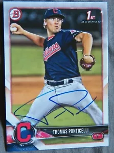 Cleveland Indians Thomas Ponticelli signiert 2018 Bowman 1. Autogrammkarte - Bild 1 von 1