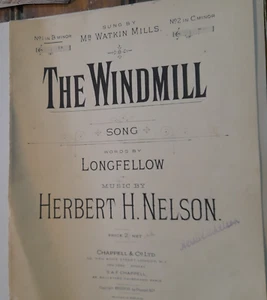 Sheet Music "The Windmill" Signed by Herbert H. Nelson, 1897 - Picture 1 of 3