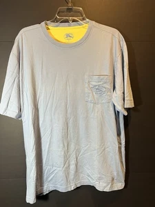 TOMMY BAHAMA RELAX T SHIRT DARK BLUE YELLOW SIZE XL LINEN BEACH - Picture 1 of 9