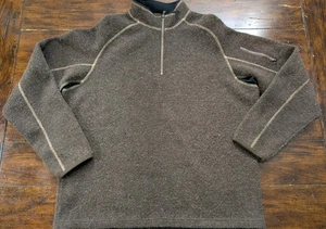 KUHL Thermo Kore Wool Blend 1/4 Zip Pullover XL - Brown Warm Hike/Ski Sweater - Picture 1 of 17