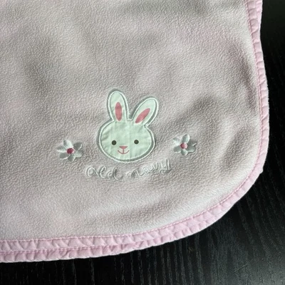 Manta polar rosa vintage Y2K OLD NAVY bebé niña blanco conejito conejo flores Foto 1 de 4