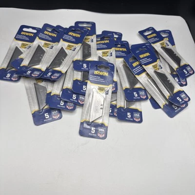 Lote de 25 cuchillos utilitarios Irwin 2084100 5 piezas hoja azul bimetálico nuevos en paquete Foto 1 de 4