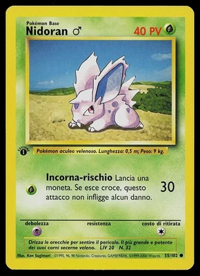 Pokemon Card - Nidoran M 1st Edition Italian Base Set 55/102 Common - Image 1 of 2