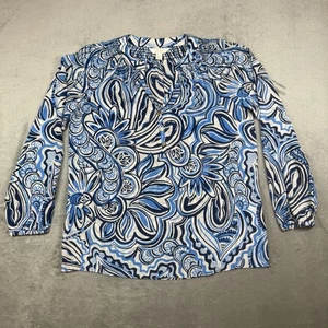 Lilly Pulitzer Etta Scoop Neck Long Sleeve Resort Give It A Whirl Women’s Large - Picture 1 of 10