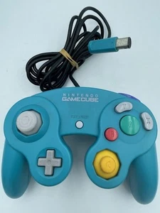 Nintendo Gamecube Emerald Blue Controller official authentic DOL-003 wired NGC - Picture 1 of 3