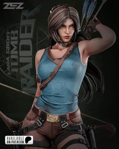 Lara Croft, Figurine en impression 3D résine, peinte à la main - Imagen 1 de 9