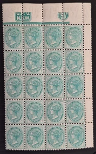 1907- NSW Australia Monogram Blk 15X1/2d Blue Green DeLaRue stamps WMK Crn/A MUH - Bild 1 von 3