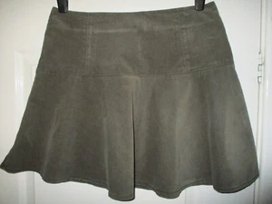 INDIGO BY M&S SIZE 12 WOMENS SHORT SKIRT - KHAKI GREEN FLIPPY CORD - Picture 1 of 2
