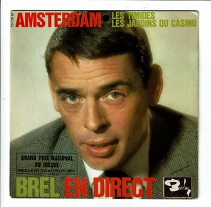Jacques BREL Disque 45T EP OLYMPIA 64 - AMSTERDAM - BARCLAY 70725 état EX - Foto 1 di 3