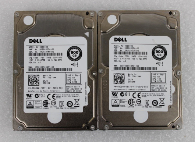 Dell 2.5 Inch SATA 900GB Internal Hard Disk Drives for sale | eBay