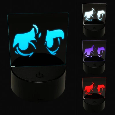 Worried Cartoon Eyes Looking to the Side 3D Illusion LED Night Light Sign Lamp - Image 1 of 4