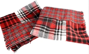 Pair Of Pottery Barn Euro 24" X 24" Red Plaid Patchwork Flannel Pillow Sham - Picture 1 of 11