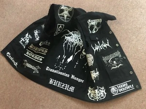 Chaqueta de Batalla de Metal Negro Chaleco Denim Corte Darkthrone Watain Mayhem Behemoth S - Imagen 1 de 12