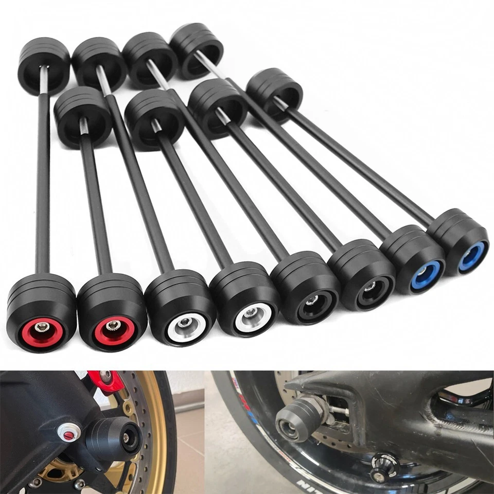 For GSXS GSXR 600 750 1000 Front Rear Wheel Slider Axle Crash Protector Fork Pad - Imagem 1 de 4