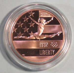 Olympics 1992 S Olympic Gymnast U.S. Half Dollar Commemorative Proof Coin 