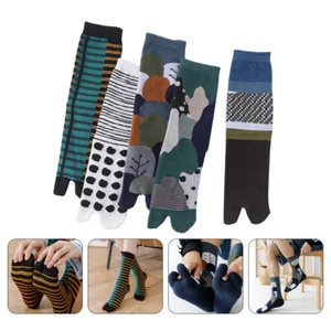 5 Pairs Tabi Toe Socks Cotton Tabi Socks Bunion Relief Quarter Sock Women - Picture 1 of 12