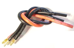 4mm Female to 4mm Male 10 AWG Silicon Wire Castle Mambo ESC Extension 10 Inches - Picture 1 of 12