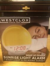 Westclox 5"White Electric Sunrise Simulator Alarm Clock with Digital LED Display