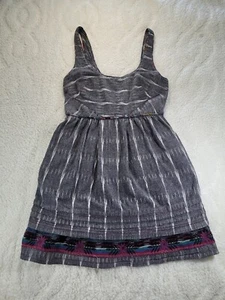 Free People Romantics Boho Sundress S 6 Weathervane Ikat Dual Skirt Embroidered  - Picture 1 of 15