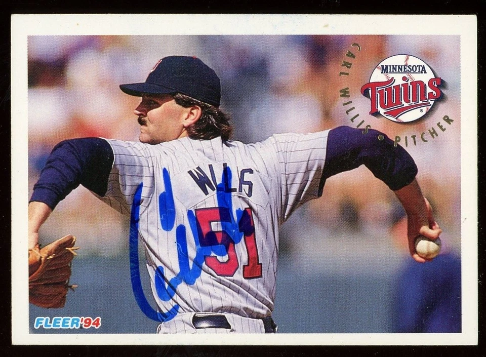 1994 Fleer CARL WILLIS Signed Card autograph AUTO TWINS - Image 1 of 1