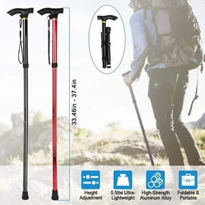 Lock Trekking Pole Anti-Shock Walking Stick Adjustable Cane Crutch for Mountains - Picture 1 of 35