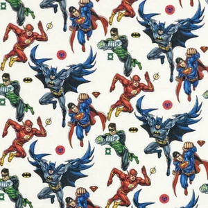Justice League Superheroes -100% Craft Cotton Digitally Printed 54" 140cm Wide - Picture 1 of 3