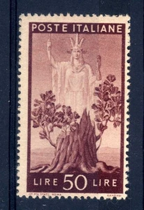 ITALIA - 1945 - Democratica   50 L. - Albero in fiore ed Italia MNH** - Picture 1 of 2