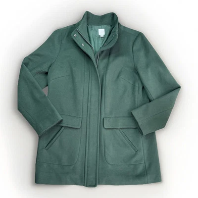 Abrigo J Jill Mujer Cuello Simulado Cremallera Frontal M Verde Utilidad Militar Tareas Chaqueta Foto 1 de 4