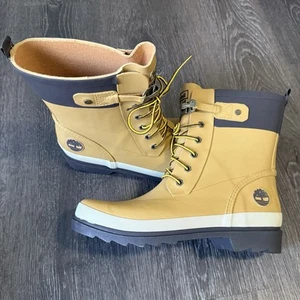 Timberland Welfleet Wellington 6” Rain Boots Wheat Women’s Sz 10 Lace Up Buckle - Picture 1 of 12