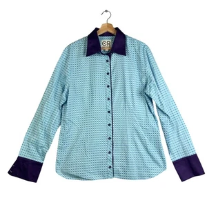 CR Ranchwear Button Up Shirt Women's Blue Check Gingham Western XL Button up - Picture 1 of 6