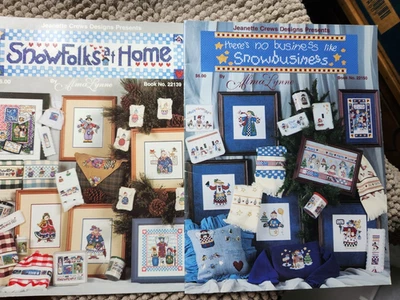 Alma Lynne cross stitch No Business Like Snow Business, Snow Folks at Home - Image 1 of 2
