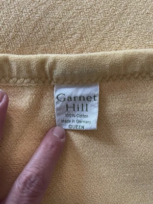 Garnet Hill Blanket German 100% Cotton Fleece Queen Butter Yellow Sunshine Soft - Image 1 of 4