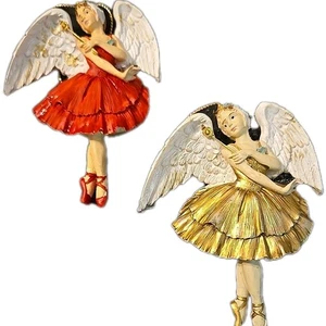 2 Resin, Made In Taiwan , Ballerina Christmas Ornaments - Picture 1 of 9