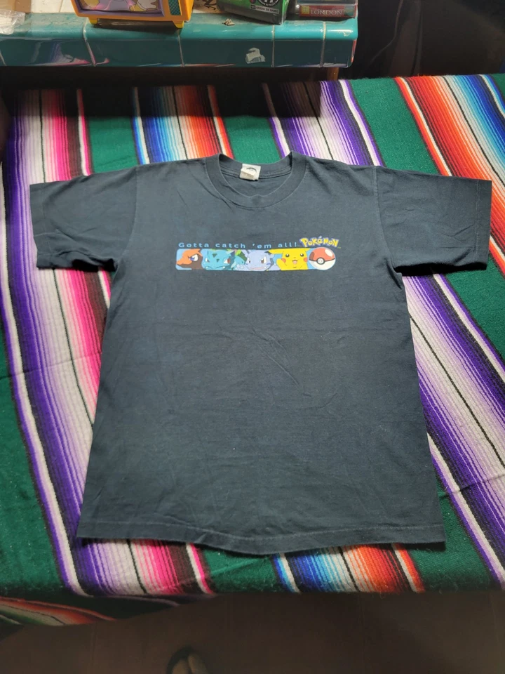 Vintage Single Stitch Pokemon Box Logo 1999 Nintendo T-Shirt Size Youth XL - Image 1 of 4