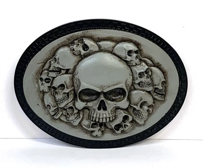 Skulls Collection Gray & Black Belt Buckle Pewter 4”x 3” Fit Up To 1.75” Belt 5 - Image 1 of 2
