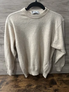 Wolle & Angora Beige Pullover Made in Italy Damen Gr. Medium Langarm - Bild 1 von 5