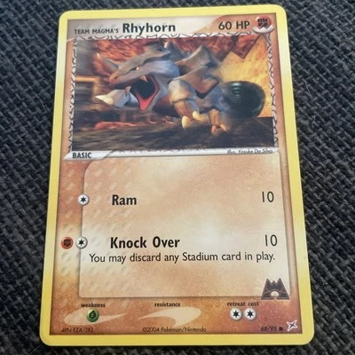 Pokemon TCG Team Magma's Rhyhorn Team Magma Vs Team Aqua 68/95 Common Card LP - Image 1 of 2
