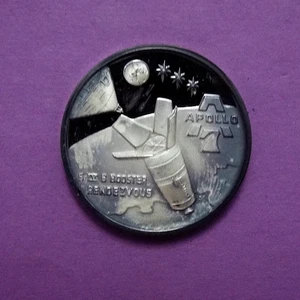 APOLLO VII - Medalla de prueba de gema redonda de plata Booster Rendezvous .999 - Imagen 1 de 12