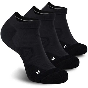 Low Cut Athletic Running Socks for Men & Women (3 Pairs Black, Medium) - Picture 1 of 6