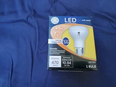 GE LED R20 Soft White 7W Replaces 45W Dimmable Indoor Floodlight Bulb 470 Lumens - Image 1 of 4