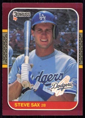 1987 Donruss Opening Day Steve Sax Los Angeles Dodgers #85 - Image 1 of 2
