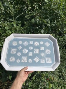 Vintage WAVERLY products tray Greek Coin Goddess God Mercury Melamine ❤️sj4j7 - Picture 1 of 11